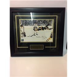 1970 BOBBY ORR SIGNED 8" X 10" FRAMED PHOTO "THE GOAL" GREAT NORTH COA