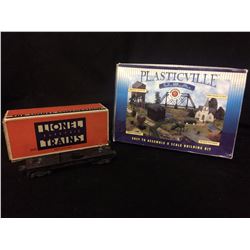 LIONEL ELECTRIC MODEL TRAIN IN BOX & PLASTICVILLE USA BUILDING KIT IN BOX