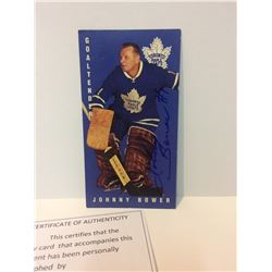 JOHNNY BOWER SIGNED HOCKEY TRADING CARD W/ COA
