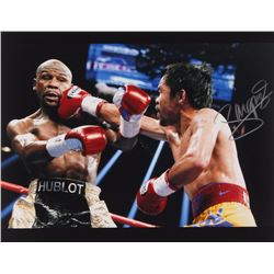 MANNY PACQUIAO SIGNED 11" X 14" PHOTO VS. FLOYD MAYWEATHER (PACQUIAO COA)