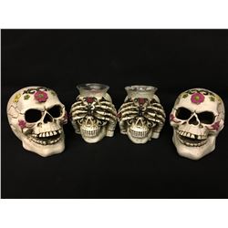 SKULL CANDLE HOLDER LOT