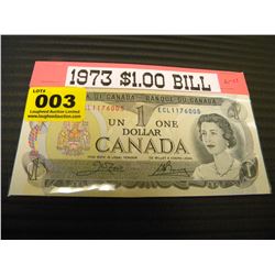 1973 CANADIAN ONE DOLLAR NOTE
