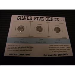 CANADIAN SILVER 10 CWNT COINS 100 PLUS YEARS OLD