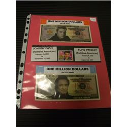 ELVIS AND JOHNNY CASH ONE MILLION DOLLAR BILLS