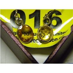 14K Yellow Gold Yellow and White Sapphires (4.40ct) Earrings, Insurance Value $1233.................