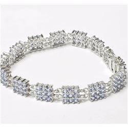 Sterling Silver Tanzanite (10.8ct) Bracelet, Insurance Value $1688