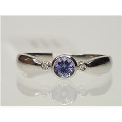 10K White Gold Tanzanite and Diamond Ring, Insurance Value $1235