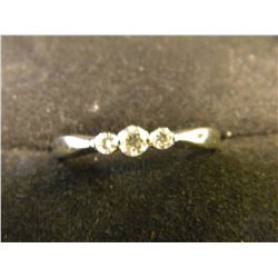 LADIES 10K WHITE GOLD 3 DIAMOND RING. INSURANCE REPLACEMENT VALUE $2100