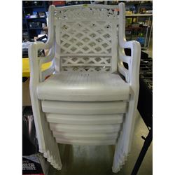 6 WHITE PLASTIC CHAIRS