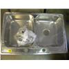 Image 1 : DUAL STAINLESS SINK AND BAG OF HARDWARE
