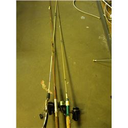 3 VINTAGE RODS AND REELS