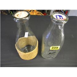 2 VINTAGE MILK BOTTLES