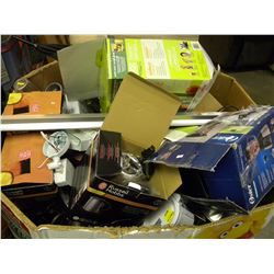 PALLET OF MISC STORE OVERSTOCK AND RETURNS & SECURITY LIGHTS