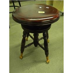 MAHOGANY CLAW FOOT PIANO STOOL