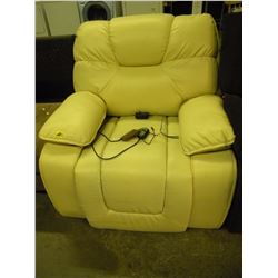 LEATHER WHITE RECLINER WITH HEAT AND MASSAGE
