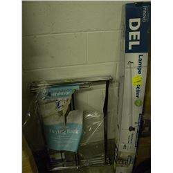 CHROME DRYING RACK & LIGHT FIXTURE