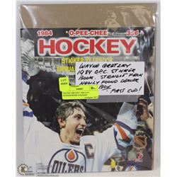 WAYNE GRETZKY 1984 O.P.C. STICKER BOOK STRAIGHT