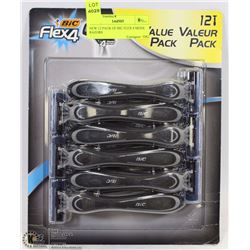 NEW 12 PACK OF BIC FLEX 4 MENS RAZORS