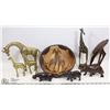 Image 1 : LOT OF 8 BRASS/WOOD AFRICAN ANIMALS