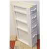 Image 1 : 4 DRAWER PLASTIC STORAGE 8" X 19" X 34"