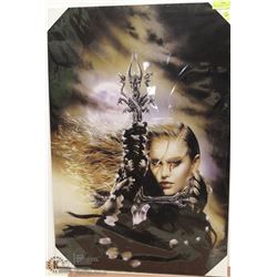 NEW CANVAS PRINT SEXY WOMAN WARRIOR CRYING