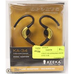 KEEKA SPORTS HEADPHONES WITH MICROPHONE FOR