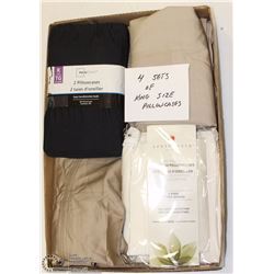 FLAT OF 4 SETS OF KING SIZE PILLOW CASES