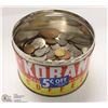 Image 1 : 150+ WORLD COINS IN METAL TIN