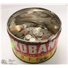 Image 1 : 150+ WORLD COINS IN METAL TIN