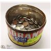 Image 1 : 150+ WORLD COINS IN METAL TIN