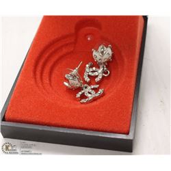 REPLICA CHANEL CUBIC ZIRCONIA EARRINGS, WHITE