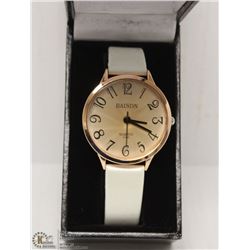 BAISON WOMEN'S WATCH QUARTZ WHITE STRAP