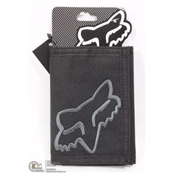 FOX BLACK TRI-FOLD VELCRO WALLET