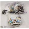 Image 1 : BAG OF ESTATE WATCHES, STAMPS AND COSTUME JEWELRY