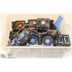 TUB WITH 30 COMPUTER AND SERVER FANS, AND 120V