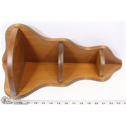 3 TIER WOOD CORNER HANGING SHELF