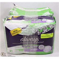 2 PKGS ALWAYS DISCREET INCONTINENCE UNDERWEAR