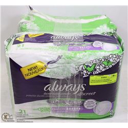 2 PKGS ALWAYS DISCREET INCONTINENCE UNDERWEAR