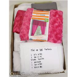 FLAT OF CURTAIN PANELS OF VARIOUS SIZES