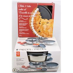 NEW 6 PC STAINLESS STEEL MIXING BOWLS & COOKIE SET