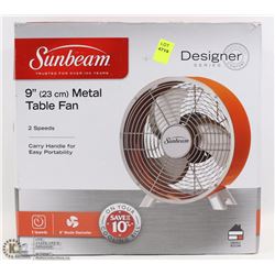 SUNBEAM 9" TABLE FAN (TESTED)
