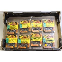 LOT OF ASSORTED CHAINS FOR CHAINSAWS