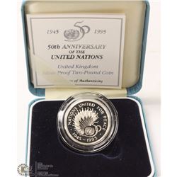 UK SILVER 2 POUND COIN 50TH ANNIVERSARY OF UNITED
