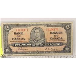 1937 CANADA $2.00 BILL - GORDON/TOWERS