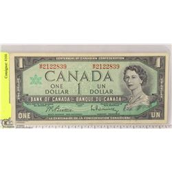 1954 CANADIAN $1.00 BANK NOTE