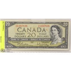 1954 CANADA $20 BILL - BEATTIE/COYNE