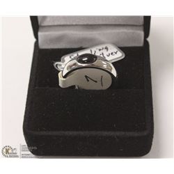 STERLING .925 SILVER RING BLACK ONYX STONE SIZE 7