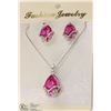 Image 1 : PINK AUSTRIAN CRYSTAL NECKLACE SET