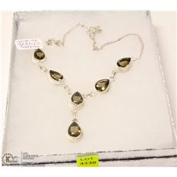128-SMOKEY TOPAZ GEMSTONE NECKLACE