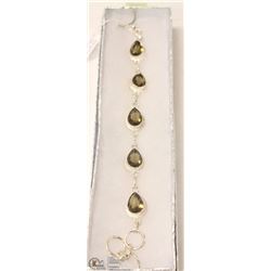 129-SMOKEY TOPAZ GEMSTONE BRACELET